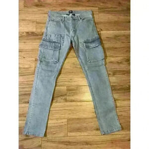 BDG Urban Outfitters Skinny Stretch Cargo Pants Light Wash Mens 30x30